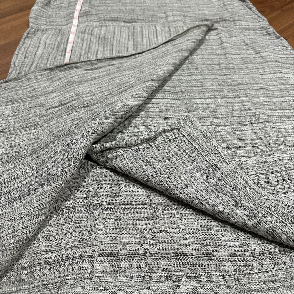 Pure Jill 100% Linen Faux Wrap Shift Dress Gray Lagenlook Sleeveless Size XL - Picture 10 of 13